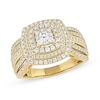 Thumbnail Image 1 of 1.00 CT. T.W. Cushion-Shaped Multi-Diamond Triple Frame Ring in 10K Gold