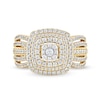 Thumbnail Image 3 of 1.00 CT. T.W. Cushion-Shaped Multi-Diamond Triple Frame Ring in 10K Gold