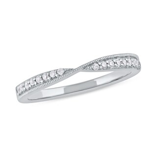 0.13 CT. T.W. Diamond Crossover Ring in 10K Gold