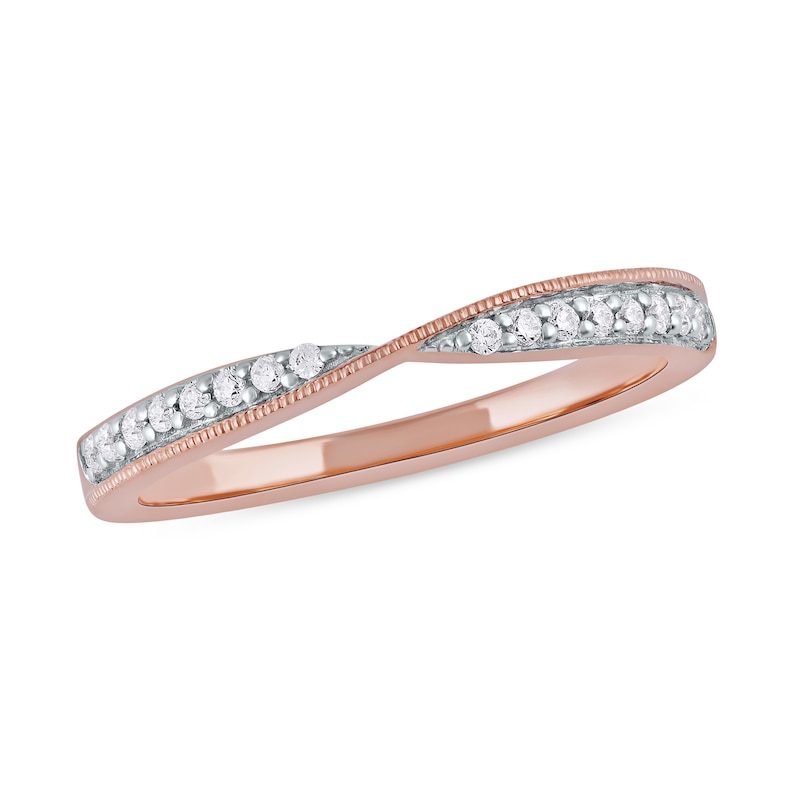 0.13 CT. T.W. Diamond Crossover Ring in 10K Rose Gold|Peoples Jewellers