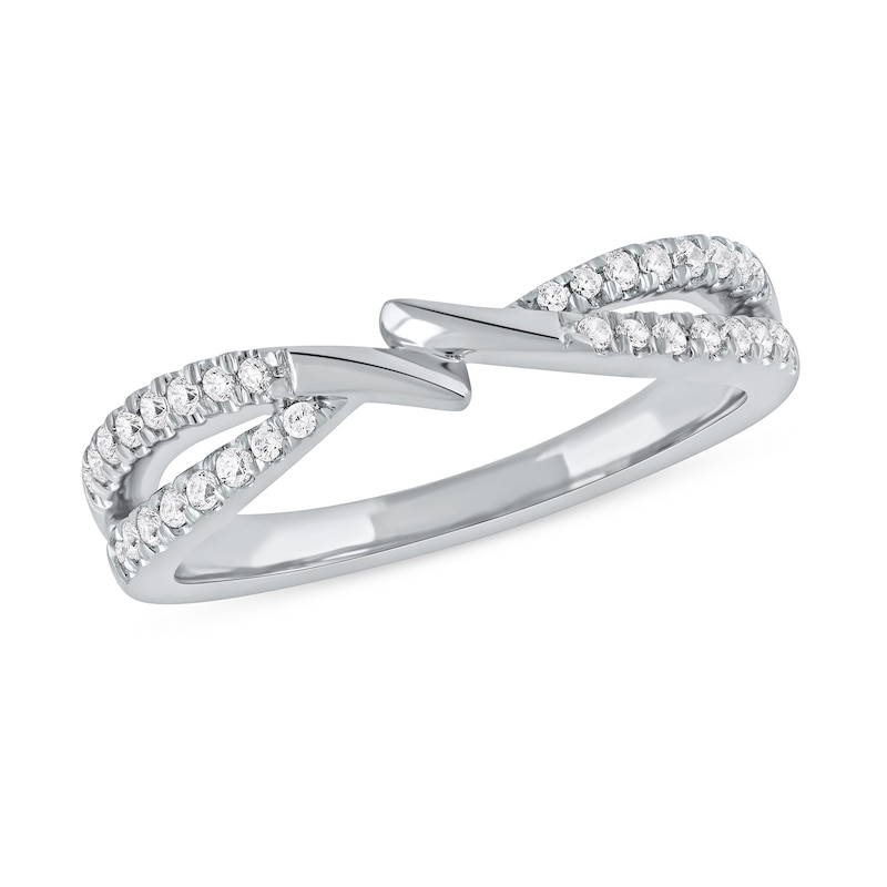 0.20 CT. T.W. Diamond Bypass Crossover Split Shank Ring in 10K Gold|Peoples Jewellers