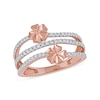 Thumbnail Image 0 of 0.33 CT. T.W. Diamond Double Flower Triple Row Ring in 10K Rose Gold