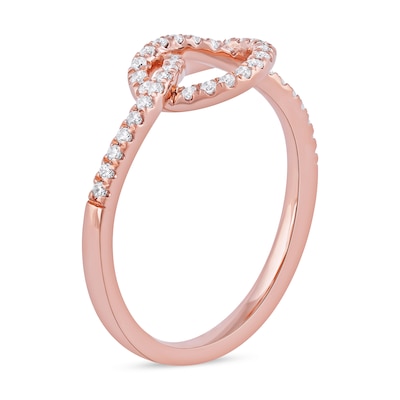 0.25 CT. T.W. Diamond Pretzel-Shaped Knot Ring in 10K Rose Gold