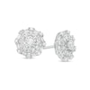 Thumbnail Image 0 of 0.50 CT. T.W. Multi-Diamond Scallop Edge Frame Stud Earrings in 10K White Gold