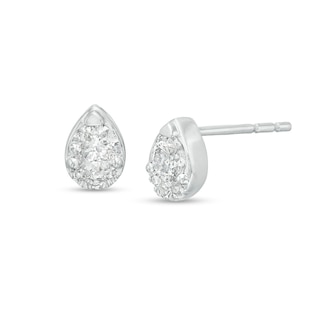 0.33 CT. T.W. Diamond Pear-Shaped Frame Stud Earrings in 10K White Gold