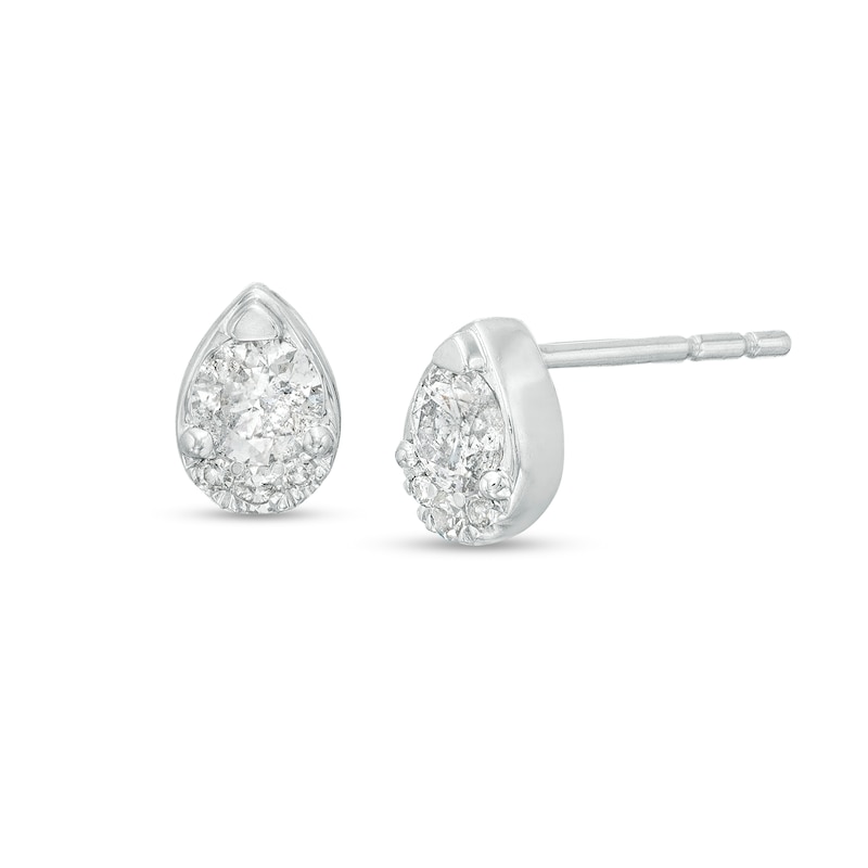 0.33 CT. T.W. Diamond Pear-Shaped Frame Stud Earrings in 10K White Gold|Peoples Jewellers