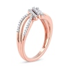 Thumbnail Image 1 of 0.20 CT. T.W. Diamond Wave Triple Strand Wrapped Ring in 10K Rose Gold