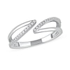Thumbnail Image 0 of 0.10 CT. T.W. Diamond Open Shank Bypass Wrap Ring in 10K White Gold