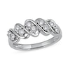 Thumbnail Image 0 of 0.10 CT. T.W. Diamond Wavy Five Row Ring in 10K White Gold