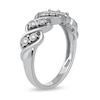 Thumbnail Image 1 of 0.10 CT. T.W. Diamond Wavy Five Row Ring in 10K White Gold