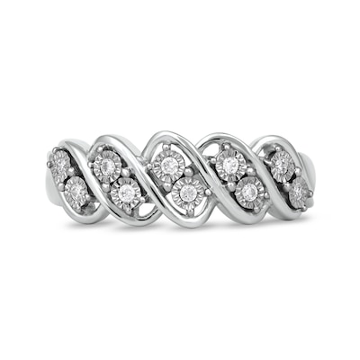 0.10 CT. T.W. Diamond Wavy Five Row Ring in 10K Gold