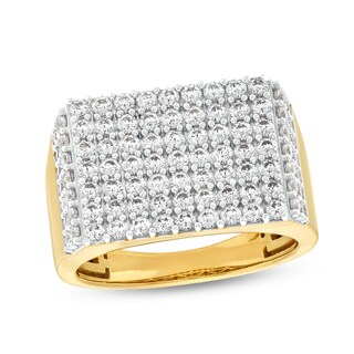 Men's 1.95 CT. T.W. Diamond Rectangle Multi-Row Ring in 10K Gold