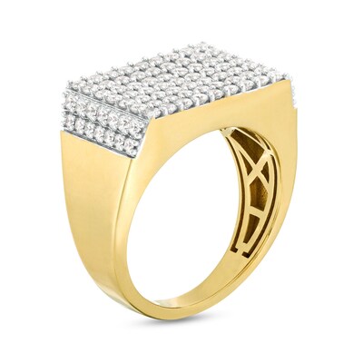 Men's 1.95 CT. T.W. Diamond Rectangle Multi-Row Ring in 10K Gold