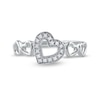 Thumbnail Image 2 of 0.05 CT. T.W. Diamond Five Tilted Open Heart Ring in Sterling Silver