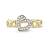 0.05 CT. T.W. Diamond Five Tilted Open Heart Ring in Sterling Silver with 14K Gold Plate