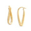 Thumbnail Image 0 of Diamond-Cut Twist Hoop Earrings in 14K Gold