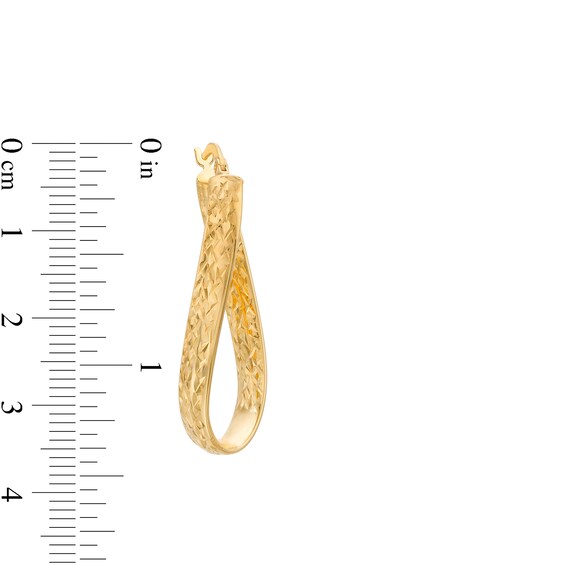 Diamond-Cut Twist Hoop Earrings in 14K Gold