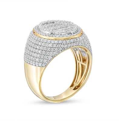 Men's 2.00 CT. T.W. Oval-Shaped Multi-Diamond Frame Ring in 10K Gold