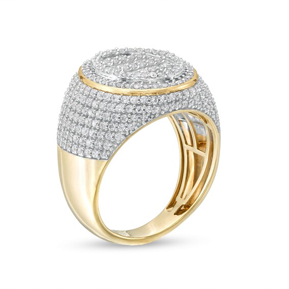 Men's 2.00 CT. T.W. Oval-Shaped Multi-Diamond Frame Ring in 10K Gold