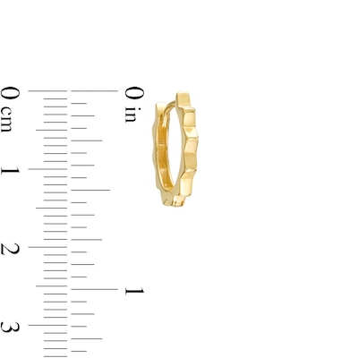 Spiked Huggie Hoop Earrings in 10K Gold