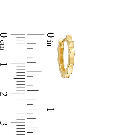 Spiked Huggie Hoop Earrings in 10K Gold