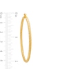 Thumbnail Image 2 of Italian Brilliance™ 45.0mm Diamond-Cut Glitter Tube Hoop Earrings in 14K Gold