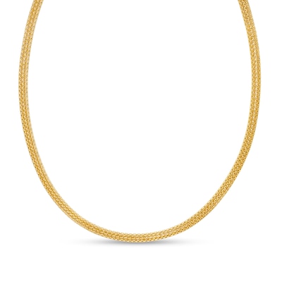 4.5mm Diamond-Cut Mesh Chain Necklace in Solid 14K Gold – 17.75"