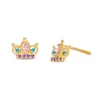 Thumbnail Image 0 of Child's Multi-Colour Marquise and Round Cubic Zirconia Tiara Stud Earrings in 14K Gold