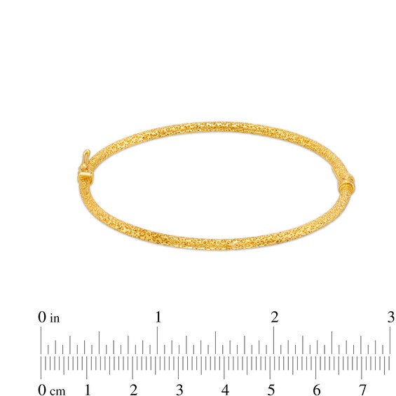 Italian Brilliance™ 2.5mm Diamond-Cut Glitter Bangle in Hollow 14K Gold