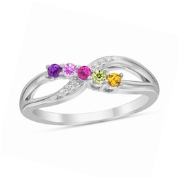 Mother's Gemstone and Diamond Accent Infinity Ring (3-5 Stones)