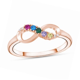 Mother's Gemstone and Diamond Accent Infinity Ring (3-5 Stones)