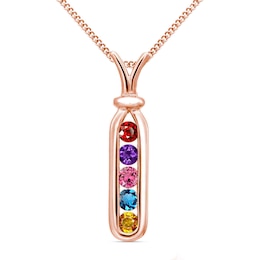 Mother's Gemstone Open Frame Drop Pendant (2-5 Stones)