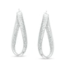 Thumbnail Image 0 of Italian Brilliance™ 34.0mm Diamond-Cut Twist Hoop Earrings in 14K White Gold