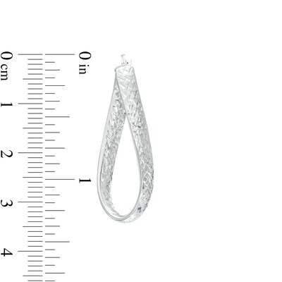 Italian Brilliance™ 34.0mm Diamond-Cut Twist Hoop Earrings in 14K White Gold