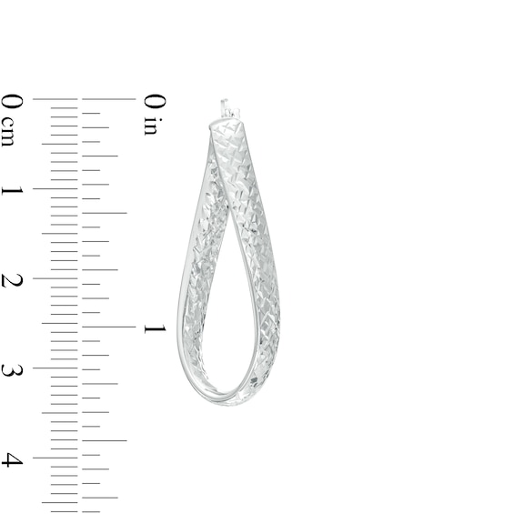 Italian Brilliance™ 34.0mm Diamond-Cut Twist Hoop Earrings in 14K White Gold