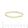 Italian Brilliance™ 5.0mm Alternating Diamond-Cut Paper Clip and Rolo Chain Bracelet in Hollow 14K Gold – 7.25"