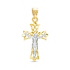 Crucifix Necklace Charm in 10K Two-Tone Gold