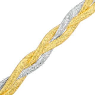 9.0mm Diamond-Cut Mesh Twist Bracelet in Hollow 14K Two-Tone Gold – 7.5"