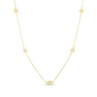 Italian Brilliance™ Diamond-Cut Circle Station Necklace in 14K Gold