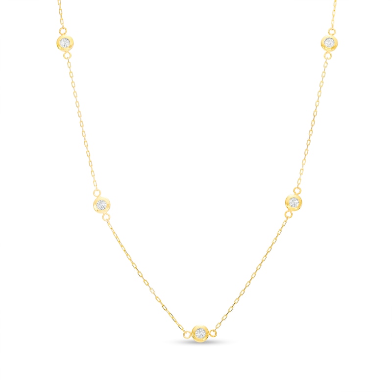 Italian Brilliance™ Diamond-Cut Circle Station Necklace in 14K Gold