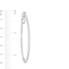 Thumbnail Image 2 of White Lab-Created Sapphire Hoop Earrings in Sterling Silver