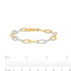 Thumbnail Image 3 of Italian Brilliance™ 6.5mm Alternating Diamond-Cut Paper Clip Link Chain Bracelet in Hollow 14K Two-Tone Gold – 7.5"