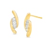 Thumbnail Image 0 of 0.25 CT. T.W. Diamond Curved Three Stone Drop Earrings in 10K Gold