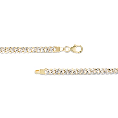 Oro Diamante™ Diamond-Cut 4.5mm Cuban Curb Chain Bracelet in Hollow 14K Two-Tone Gold – 7.5"