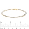 Thumbnail Image 5 of Oro Diamante™ Diamond-Cut 4.5mm Cuban Curb Chain Bracelet in Hollow 14K Two-Tone Gold – 7.5&quot;