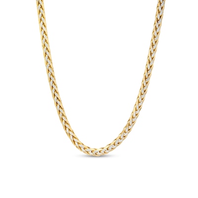 Diamond-Cut 3.5mm Wheat Chain Necklace in Hollow 14K Two-Tone Gold