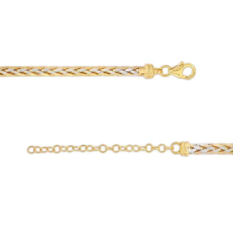 Diamond-Cut 3.5mm Wheat Chain Necklace in Hollow 14K Two-Tone Gold