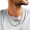 Thumbnail Image 2 of Oro Diamante™ Diamond-Cut 10.0mm Cuban Curb Chain Necklace in Hollow 14K Two-Tone Gold – 22"