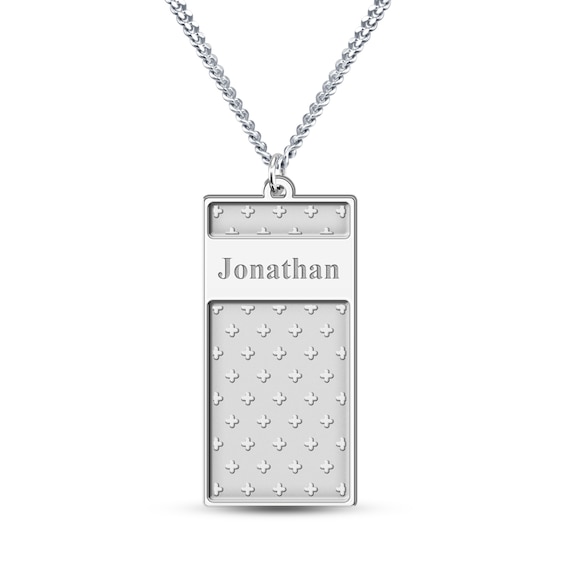 Men's Engravable Dog Tag Pendant (3 Lines)