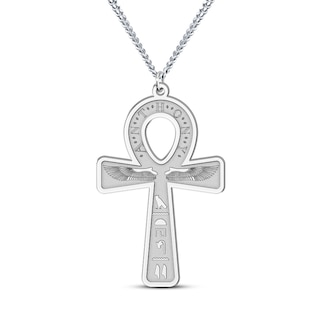 Gothic Cross Pendant with Diamond Accents in Sterling Silver
